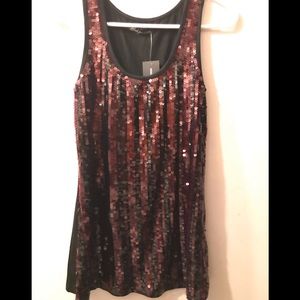 Black collection sleeveless top with Sequence on front